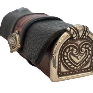 Brighton Leather Mirrored Lipstick Case Holder Vintage 90’s Brown Black Beauty